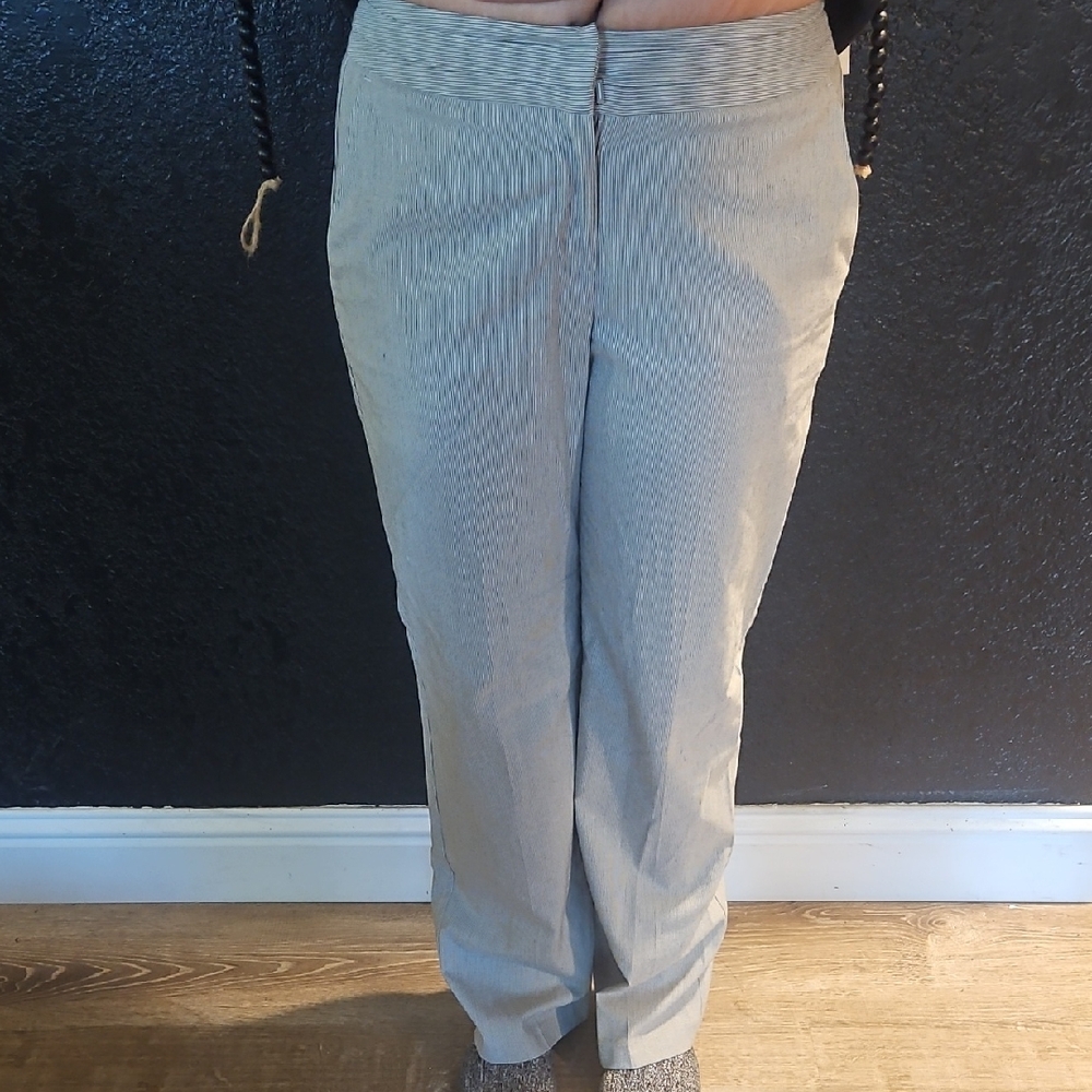 Sharagano Black and White Striped Fabric